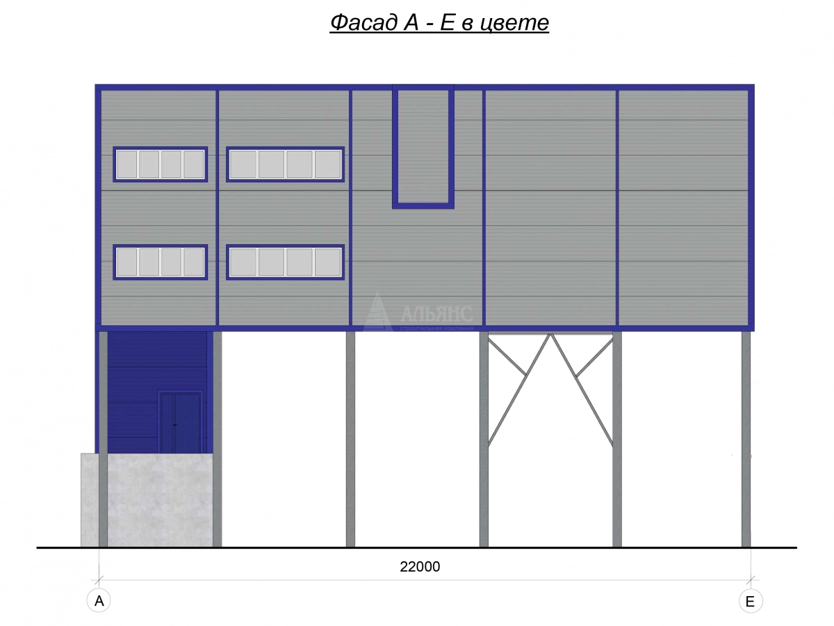 3D визуализация Производственный корпус из сэндвич-панелей - фото 7