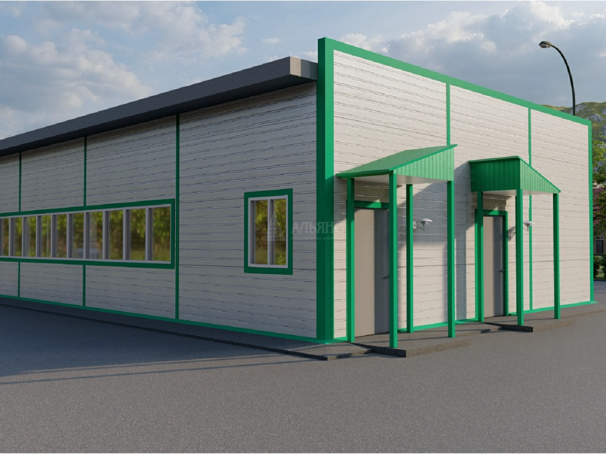 3D визуализация Офис из сэндвич-панелей - фото 1