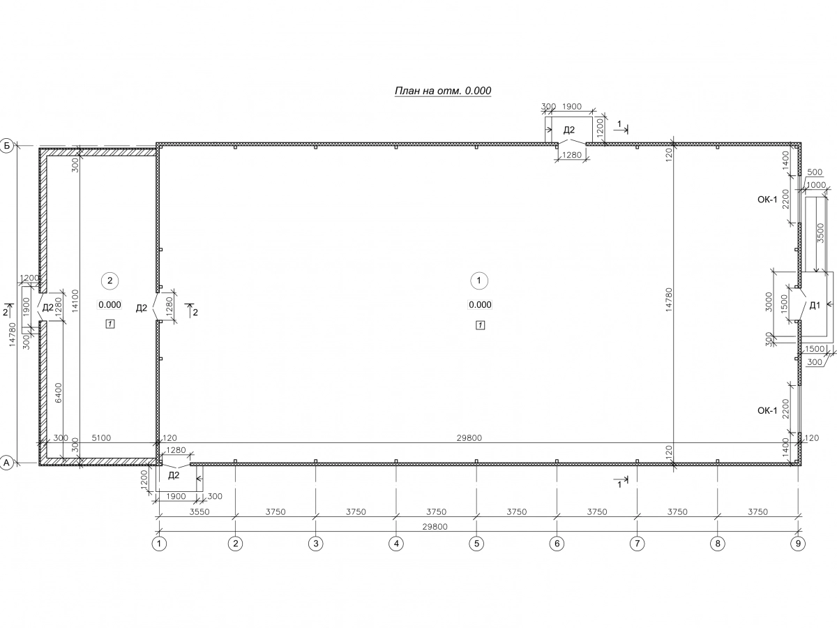 Планировка Реконструкция ангара из сэндвич-панелей -  фото 1